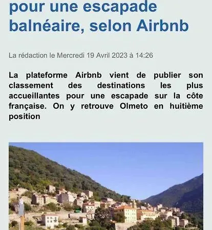 Familial Au Coeur Du Village D'olmeto Lägenhet